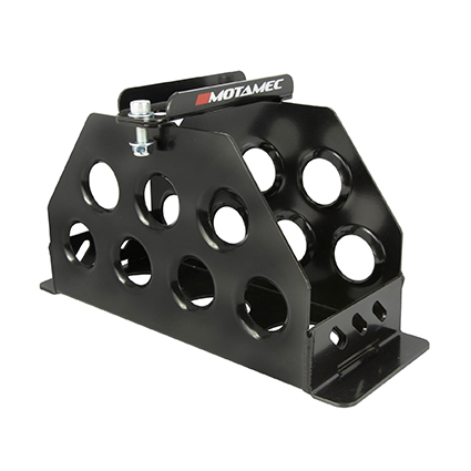 Motamec Alloy Race Battery Tray Red Top 30 40 Vertical Mounting Box - Black